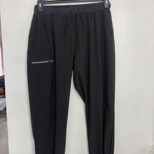 Stylish Black Jogger-Style Scrub with zipper pocket